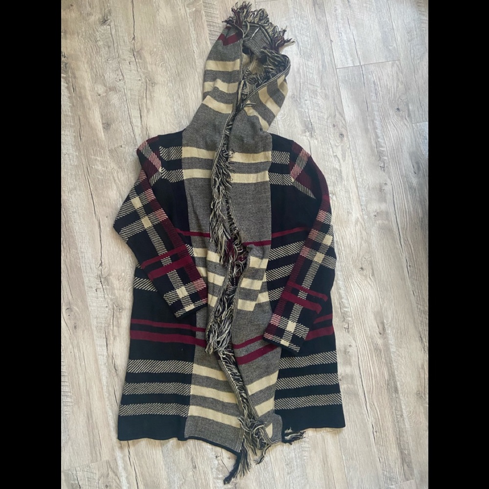 Striped with fringe cardigan